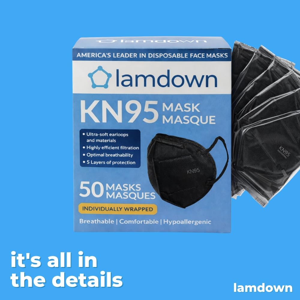 (50-Pack) KN95 Face Masks, Individually Wrapped, Premium Disposable Dust Mask, White