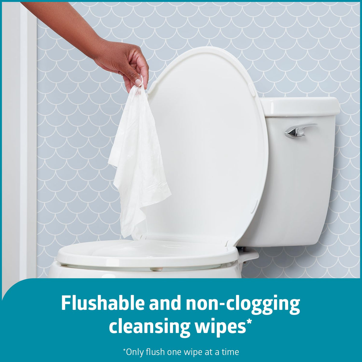 Medline ReadyFlush Flushable Wipes (60 Wipes per Tub), Scented, Biodegradable Flushable Incontinence Wet Wipes for Adults with Aloe, Hypoallergenic & pH-Balanced Personal Cleansing Cloths, 8" x 12"