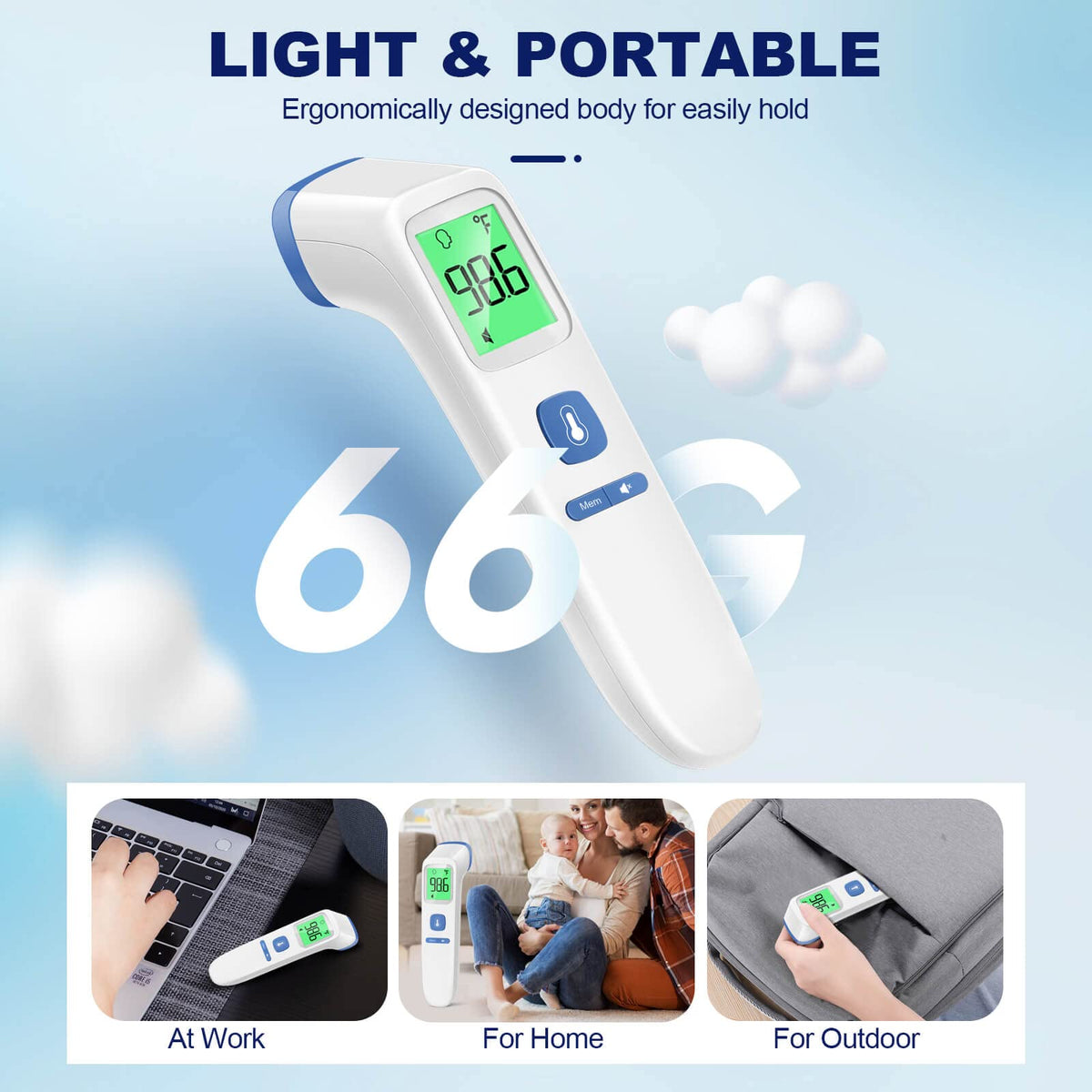 No-Touch Thermometer for Adults and Kids, Accurate Digital Baby Thermometer