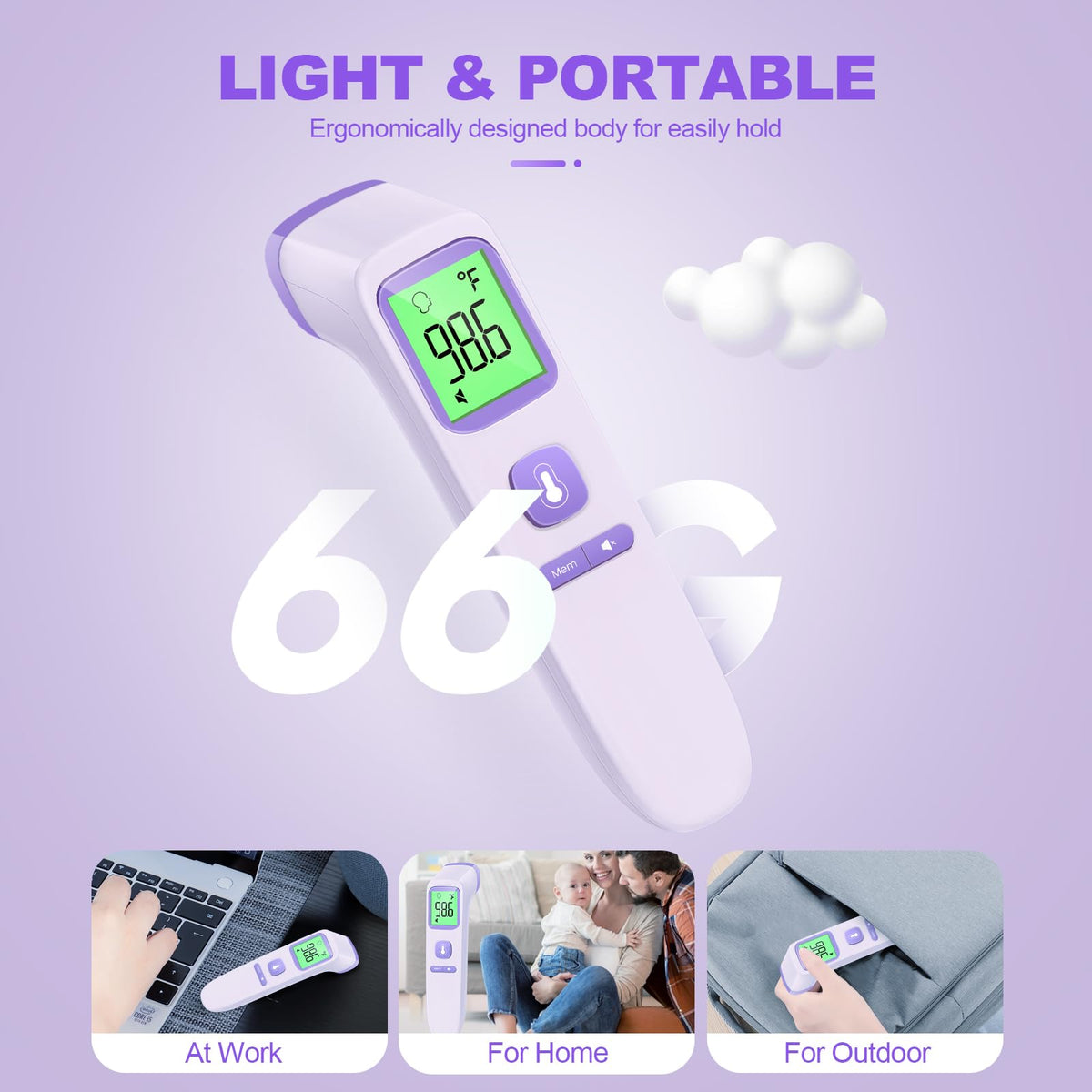 No-Touch Thermometer for Adults and Kids, Accurate Digital Baby Thermometer