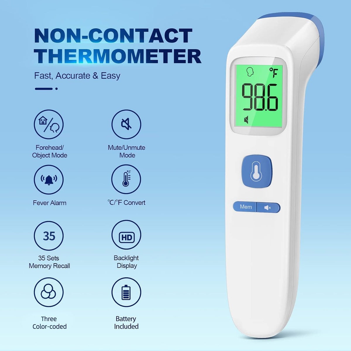 No-Touch Thermometer for Adults and Kids, Accurate Digital Baby Thermometer