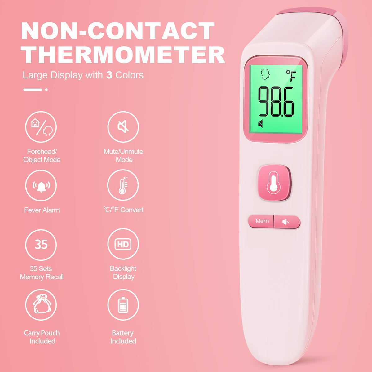 No-Touch Thermometer for Adults and Kids, Accurate Digital Baby Thermometer