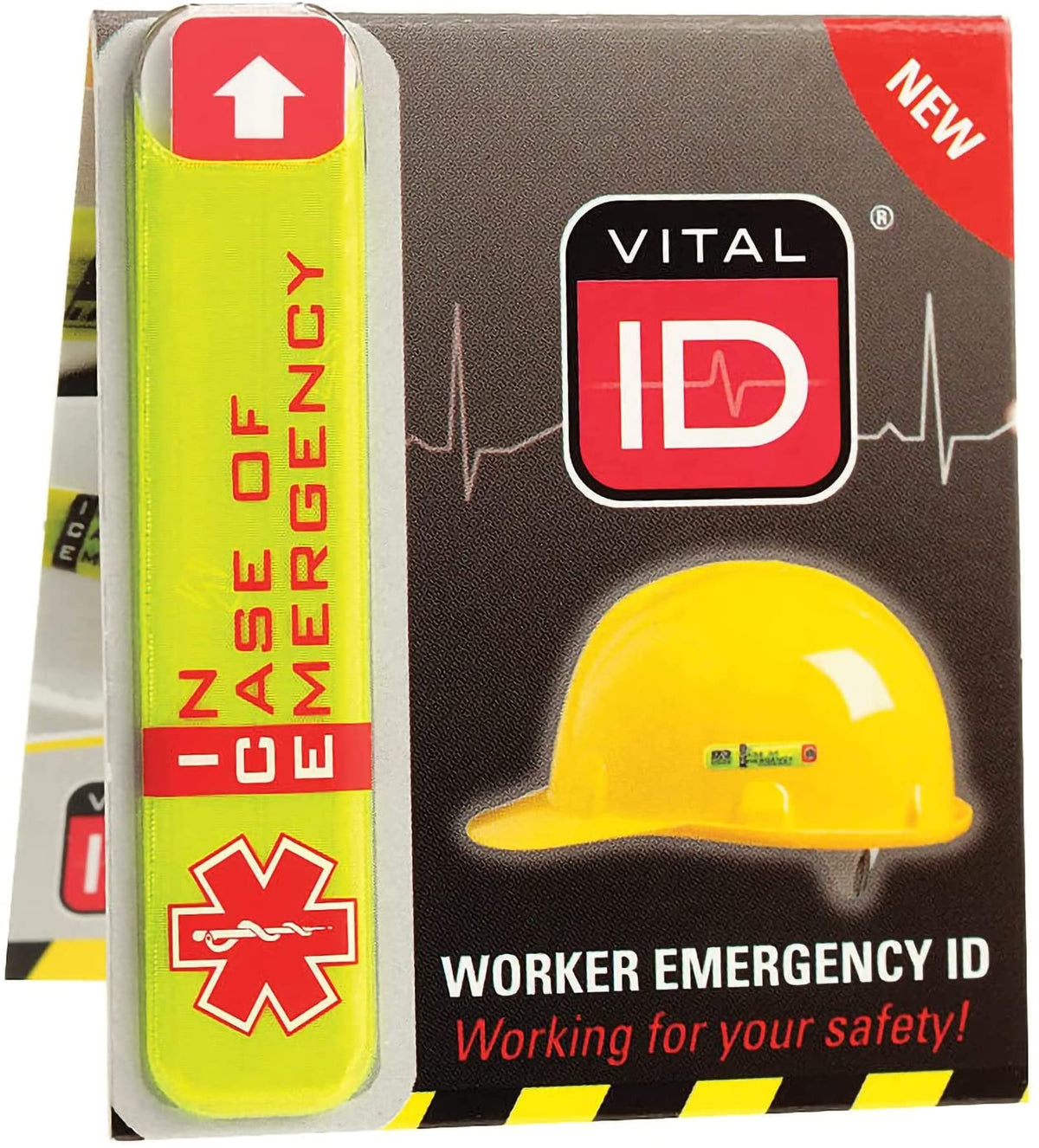 SmartSign Emergency Medical Information Hard Hat Label | 1.25" x 6" Self-Laminating, Pack of 5